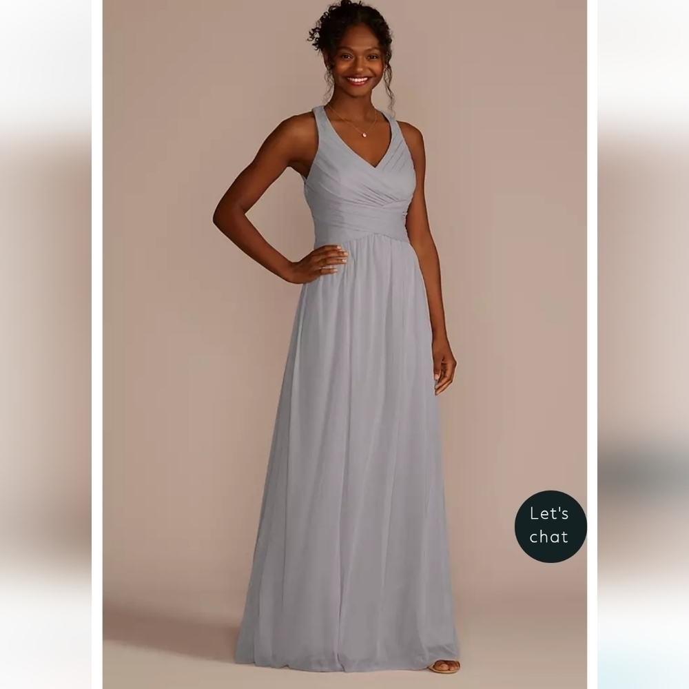 Davids bridal Bellini special occasion criss cross back halter dress size 2